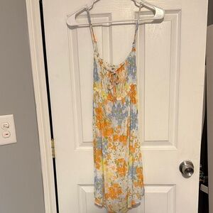 Billabong Cream Sundress with Orange & Green Floral Print